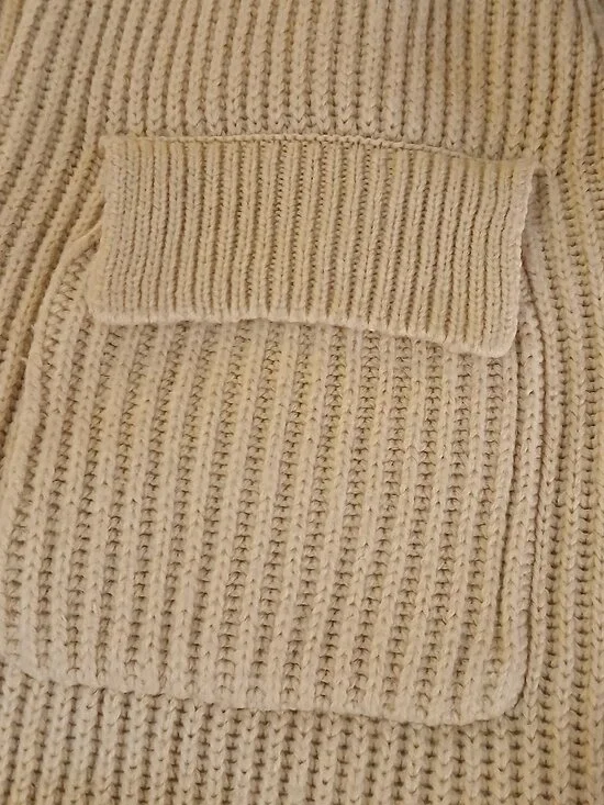 NASTY GAL Camel Ribbed Knit High Waist Wide Leg Pull on Pants - Picture 9 of 10